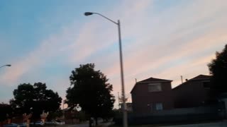 A time lapse of driving during sunset