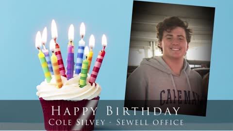 Happy birthday to Cole in the Sewell office, from your Medcorps Family.