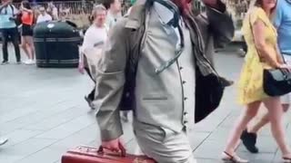 Street Performer Stuck in Time