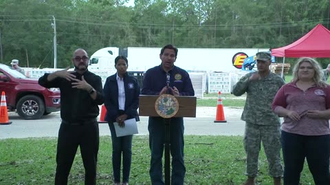 Governor Ron DeSantis Gives Hurricane Response Update From Live Oak Florida