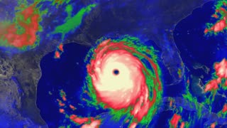 Hurricane Katrina (2005) Colorized IR Loop