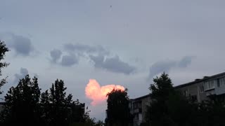 beautiful cloud caught at sunset
