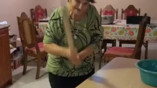 Italian Nonna Making Pasta with Muscle Power