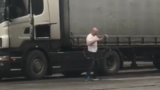 Hula Hooping Truck Driver