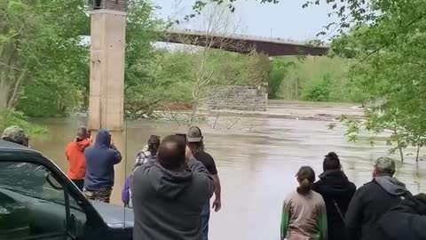 Loose Barge Rolls Over Dam