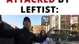 Charlie Kirk Attacked By Leftist