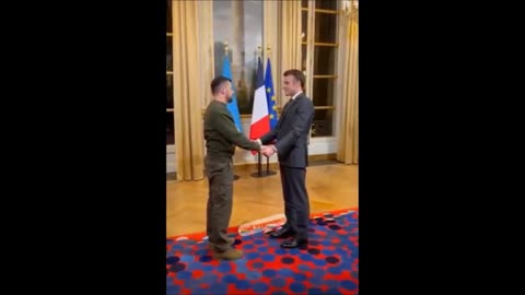 Emmanuel Macron and Zelensky cocaine dance