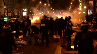 Streets of Paris set ablaze in pension protest