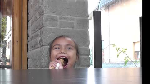 Little Girl Hilarious Funny Messy Moments Eating Ice Cream