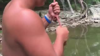 Dude Swings Straight into a Stone