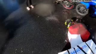 Moped Accident on a Slippery Road
