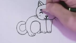 How to Turn the word "CAT" in a CAT drawing.