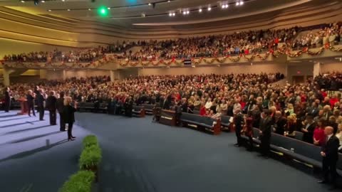 President Trump Arrives at First Baptist Dallas