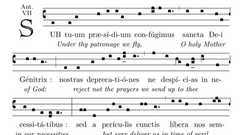 Sub tuum praesidium - monastic tone