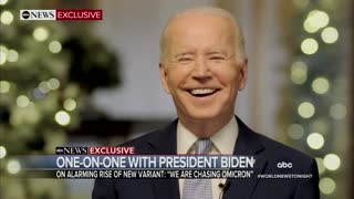 Biden laughs when confronted about not seeing Delta and Omicron coming.