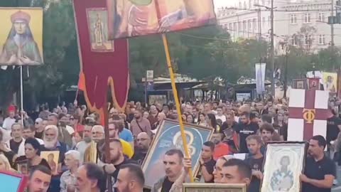 Belgrade, Serbia: Pro Family and Orthodox Christain Procession Sept. 24, 2022