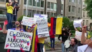 Colombianos en Estados Unidos exigen cese a la represión [Video]