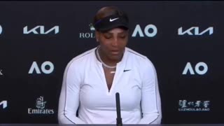 Serena Williams at the Australian Open Press conference at the end of the game.