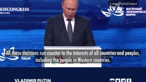Vladimir Putin: "Western elites are sacrificing the prosperity of their own citizens...