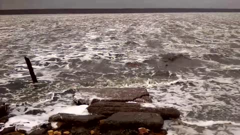 Winter salt lake in Odessa