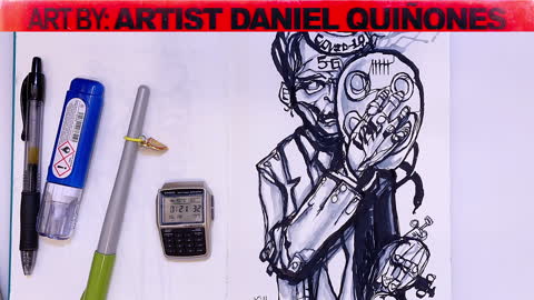 Time-Lapse covid tricks art without lifting pencil | art by - Artist Daniel Quinones /