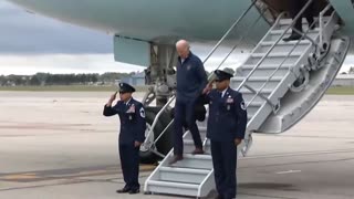 ONE SMALL STEP: Joe Almost Wipes Out Down Air Force One's Small Steps [WATCH]
