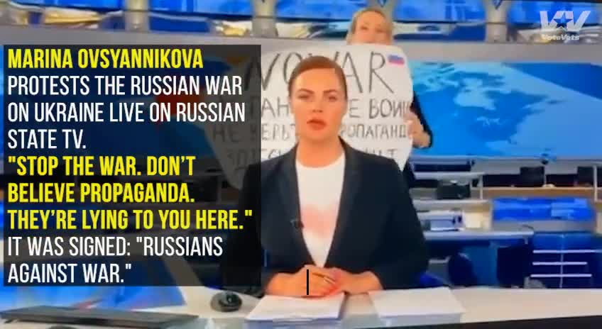 Anti War Protester Interrupts Russian State Tv