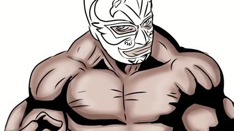 Luchadors time lapse coloring