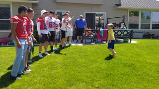 Football Team Attends Boy With Autism's Party