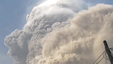 Time lapse footage of erupting volcano in the Caribbean
