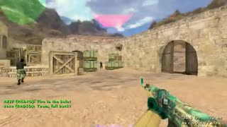 Counter Strike 1.6, with music.