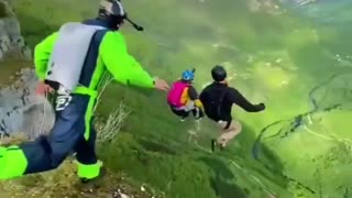 Sky diving is amazing