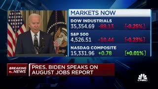 President Joe Biden on August jobs report: Economic recovery looks strong and durable