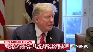 Trump doesn't hold back on talk of his taxes
