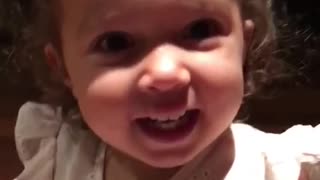 Little girl hysterically laughs at her own farts