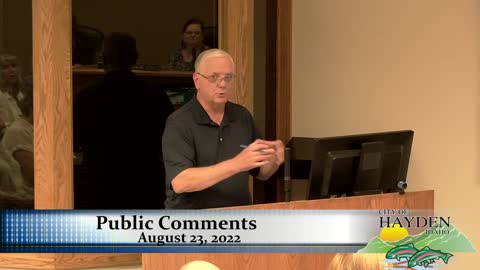 Public Comment Hayden City Council re: Hayden Comp Plan