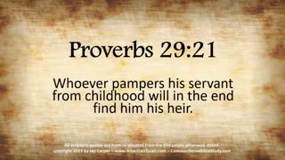 Sons and Servants in Proverbs 29:21