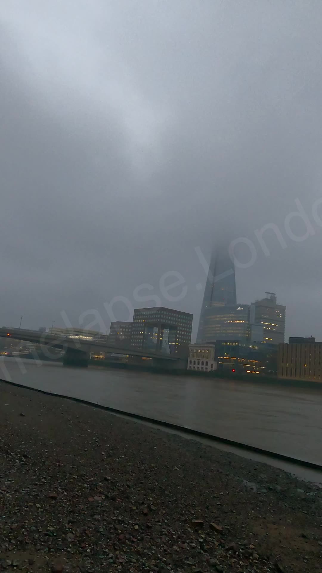 The Shard and London Bridge from under Cannon Street Bridge