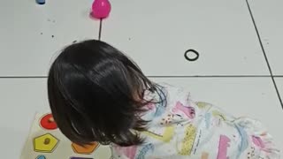 Baby Solves Puzzle Alone