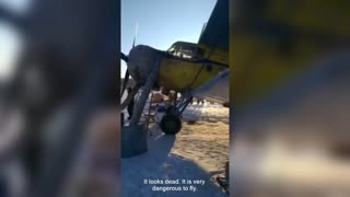 Passenger Films Rickety Biplane Crashing On Takeoff