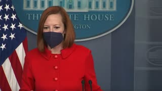 A reporter asks Psaki if Biden will take questions: "Depends on what you ask"
