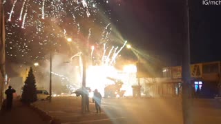 Large Fire Caused by Fireworks