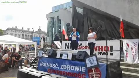 VI międzynarodowy protest przeciwko przymusowi szczepień Warszawa 04.06.2022