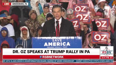 Dr. Mehmet Oz Full Speech at President Trump Rally in Greensburg, PA 5/6/22