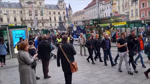 Graz, Austria: Large anti government protest and demonstration Sept. 24, 2022