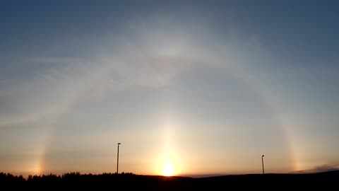 Stunning "Sun Dog" filmed in Fairbanks, Alaska at midnight