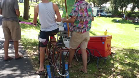 Using pedal power to make a smoothie: unique, fun and so healthy