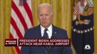 President Joe Biden takes questions from the press on Kabul attacks