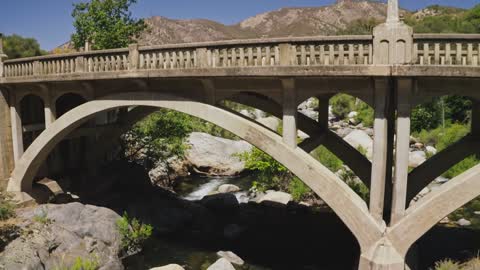 Pedestal Shot of a Bridge at Sequoia National Park